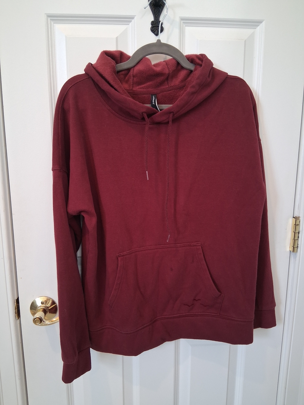Lazypants Relaxed Maroon Hooded Pullover Sweatshirt
